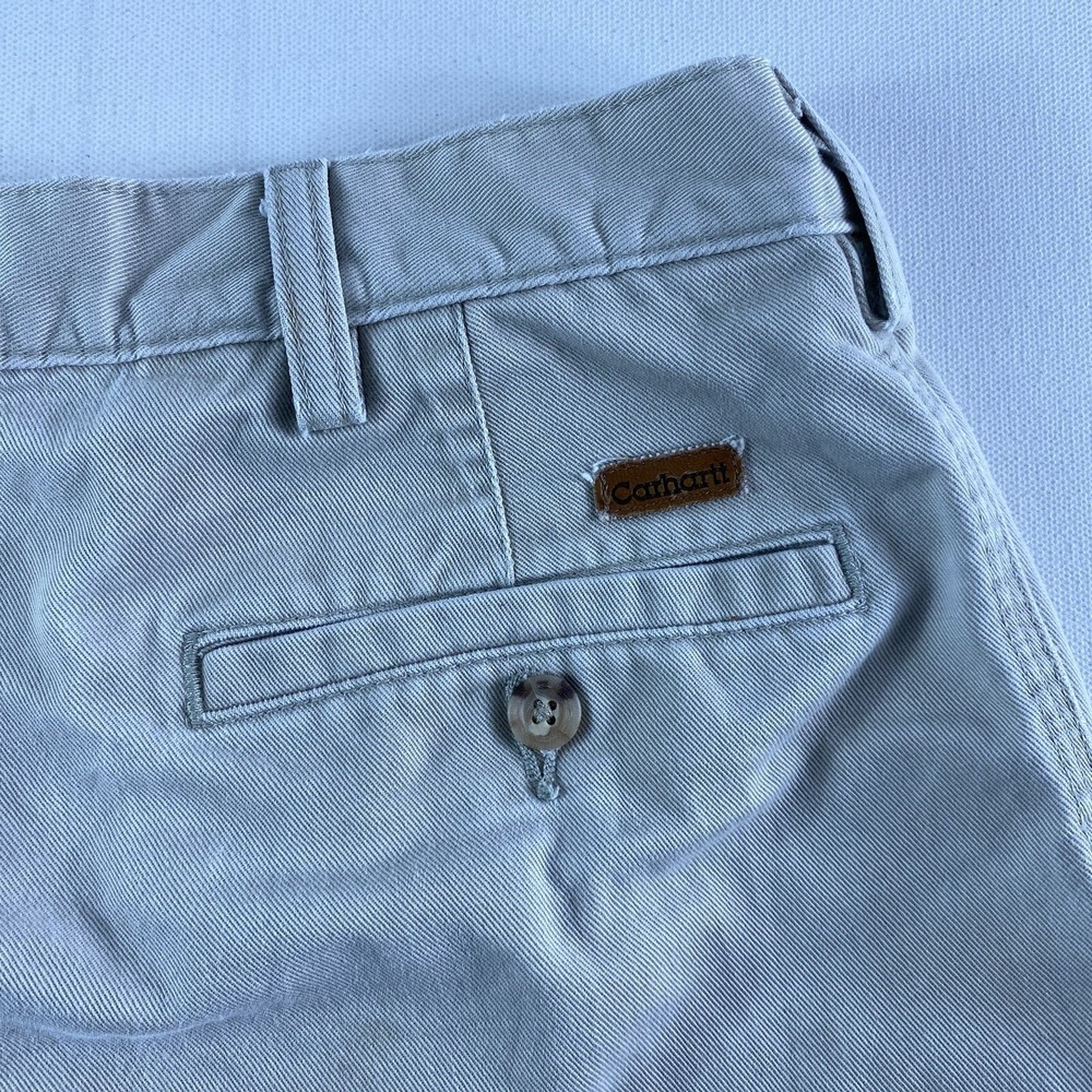 VINTAGE Carhartt Pants Adult 38/34 Chino Flat Front Tan Cotton B129 STN Mens